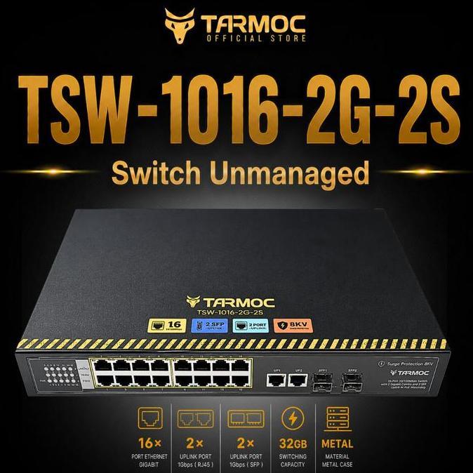 Tarmoc TSW-1016-2G-2S | Switch Unmanage 16 Port Gigabit Metal Case