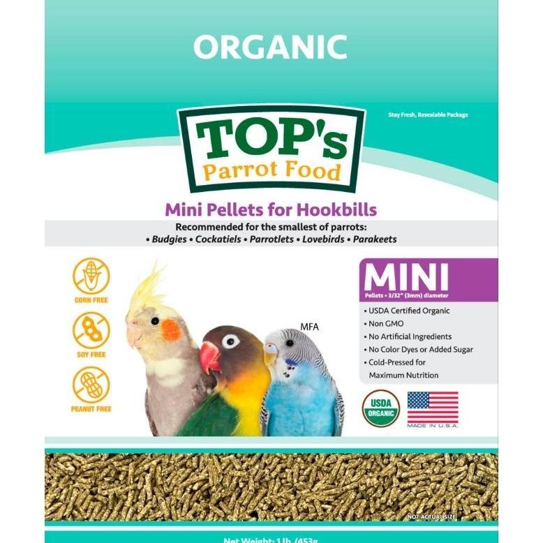 PROMO MURAH TOP'S PARROT FOOD ORGANIC MINI PELLETS FOR HOOKBILLS MAKANAN PAKAN BURUNG ORGANIK USA 45