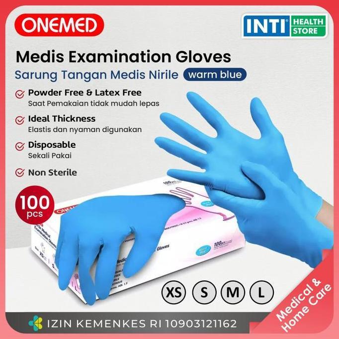 Clone- Onemed | Sarung Tangan Nitrile Powder Free Rm Blue | Nitrile Gloves