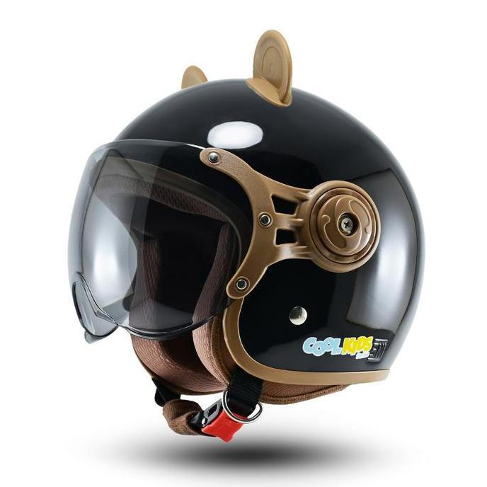Helm Anak Lunar Kids Solid BIP PLAST Helm Anak Retro Pilot Polos Kaca Pilot Helmet KSD