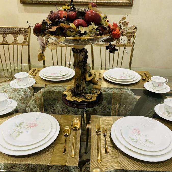 Dinner Set Narumi April Rose 20 Pcs Mewah Cantik - Piring Makan Set