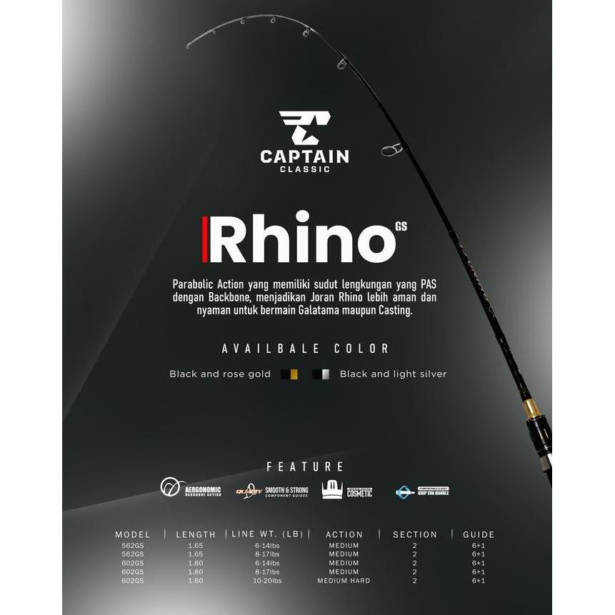 Fishman- Joran Captain Classic, Joran Rhino Gs, Carbon Solid With Stopper, G0Ld Dan Silver, 1,65M Da
