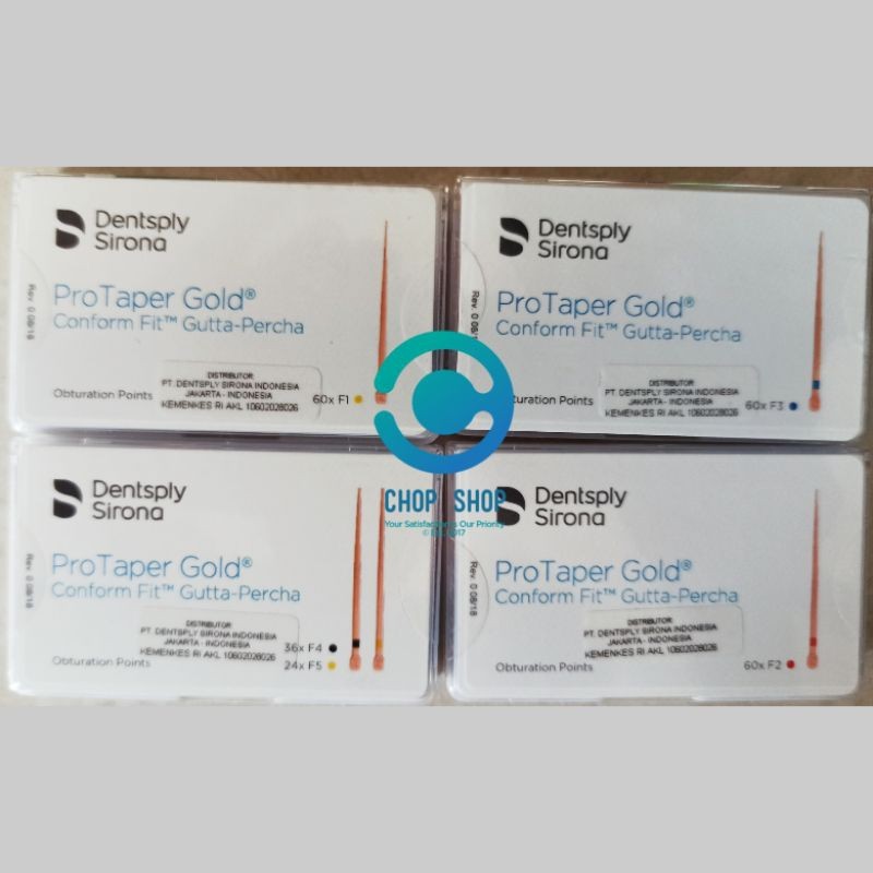 Dentsply Gutta Pecha Protaper Gold F1 F2 F3 F4 F5 gutap guta percha bahan pengisian endo