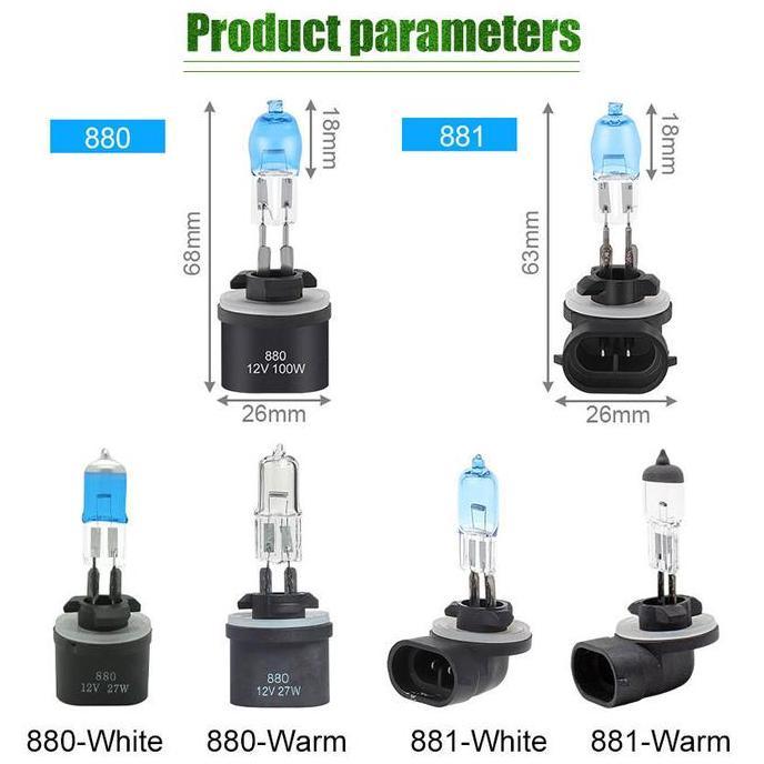 MONOXOM Bohlam Lampu Kabut Foglamp H27 / 881 880 MOBIL 12V 27W  Bohlam lampu Halogen Bohlam Foglamp 