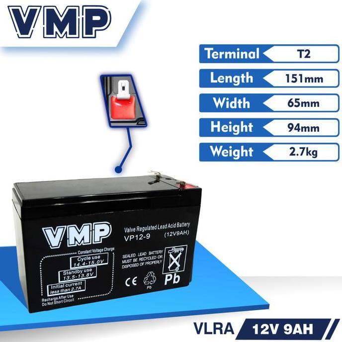 Livingroom- Aki Ups Vmp 12V 9Ah 10Ah Baterai Ups Aki Kering Batere Battery Vrla