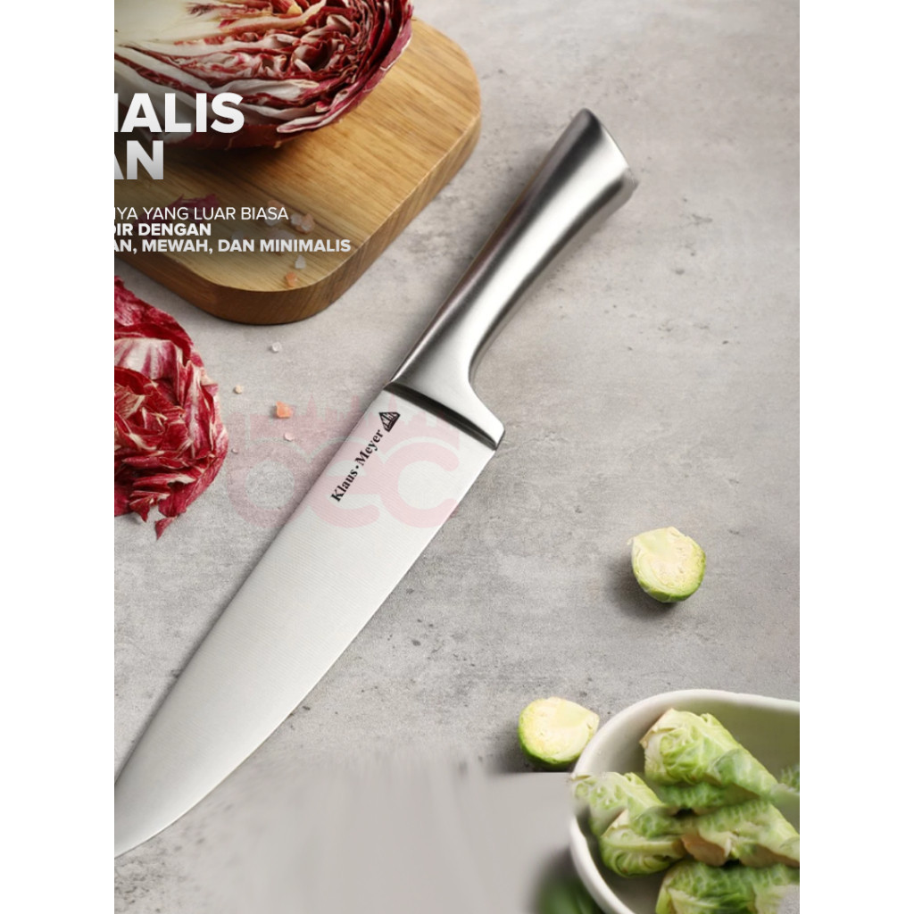 [Klaus-Meyer] Chef Knife Pisau Dapur Profesional Stainless Steel Super Tajam Triple Riveted