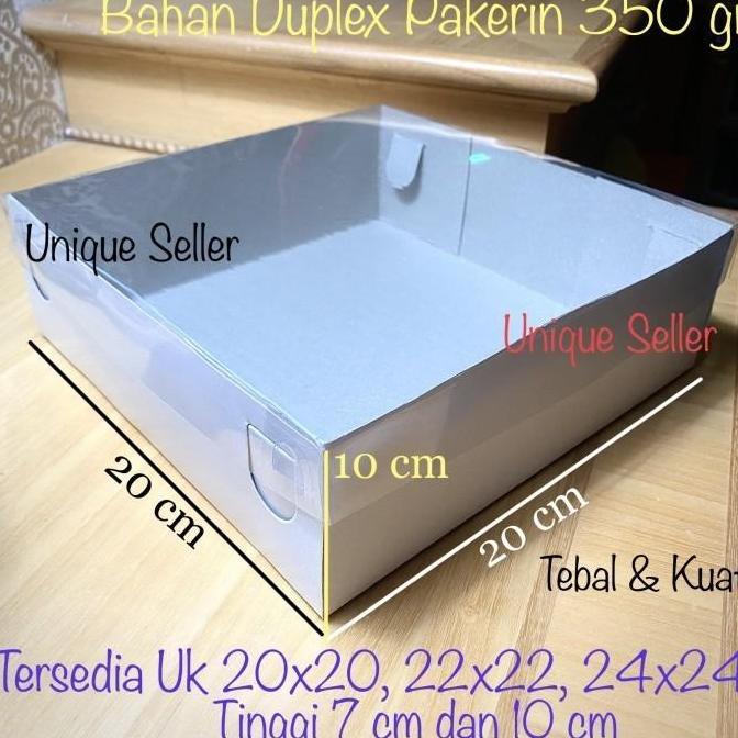 Dus Putih Tutup Mika 20x20x10 / Dus Box Kotak Nasi Kue 20 x 20 x 10