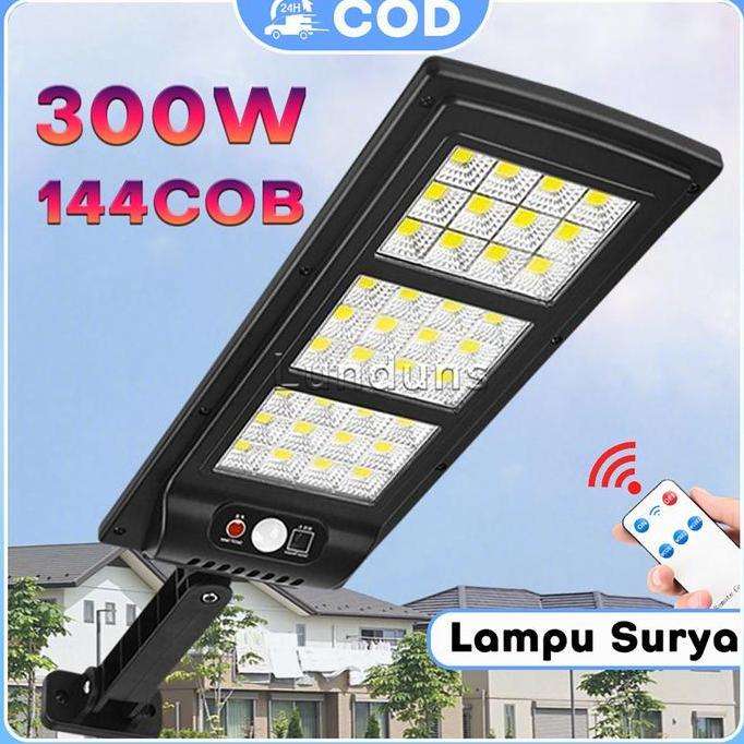 Hot Promo, Cod 300W Lampu Tenaga Surya Outdoor Tahan Lama Lampu Solar Led Tenaga Matahari Lampu Jala