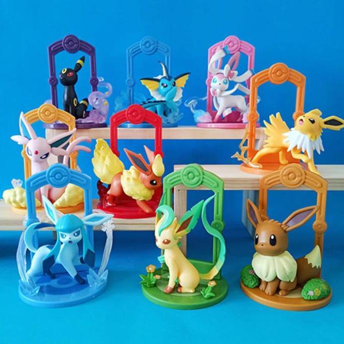 Abdul_Salam81 - Blindbox Pokemon Eeveelution Action Figure Miniatur Topper Kue Pajangan Mainan Toy P