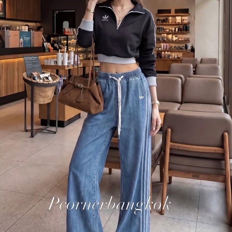 PO, TIDAK READY Side Striped Premium Denim Pants #NO REFUND NO EXCHANGE#