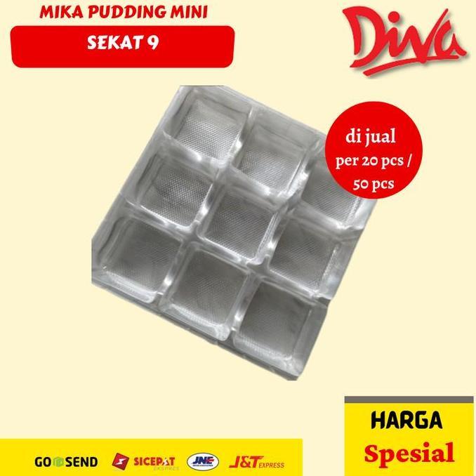 Tray mini pudding / mika pudding mini sekat 9 [per 20 pcs / 50 pcs]