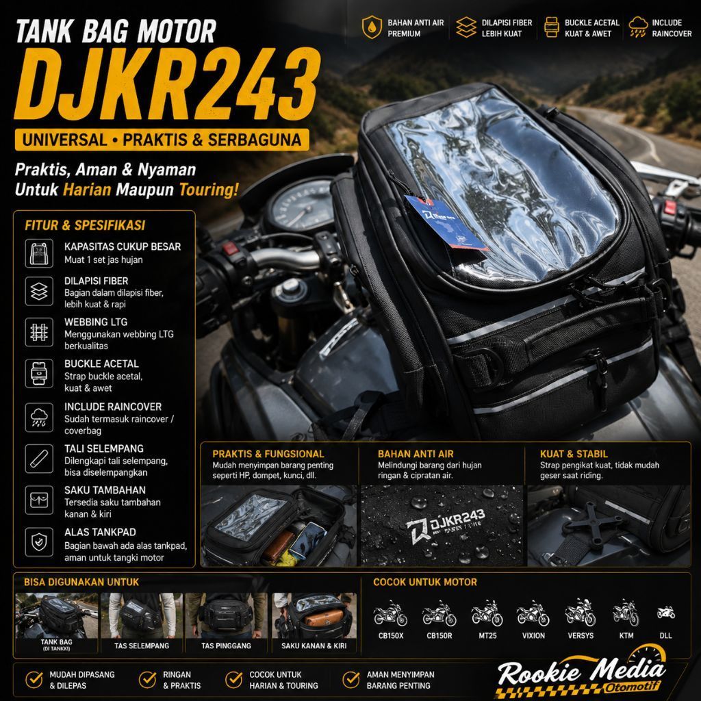 TANK BAG MOTOR DJKR243 – UNIVERSAL