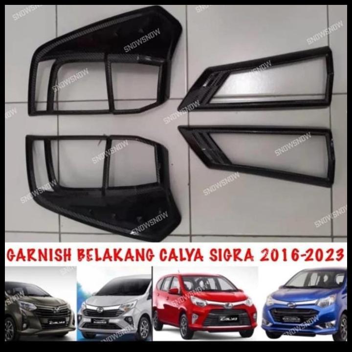 TERLARIS GARNIS LAMPU BELAKANG HITAM DOFF MOBIL CALYA SIGRA 2016-2022 