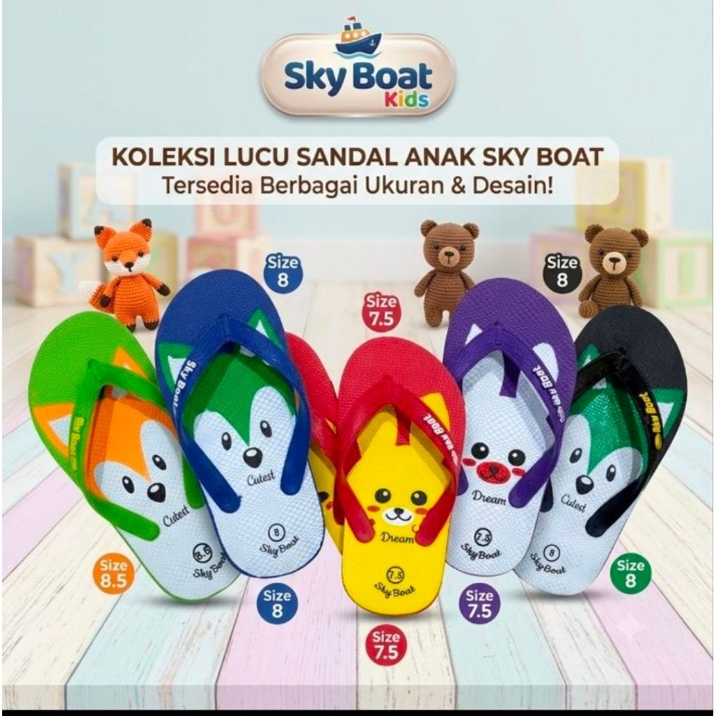 sandal jepit anak#sky boat funny#sandal karakter