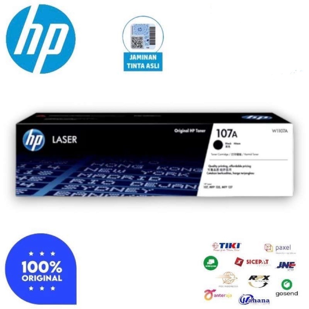 Tinta Printer HP 107A Black Original Laser Toner Cartridge Hitam Cartridge Asli HP Laser 100 Printer