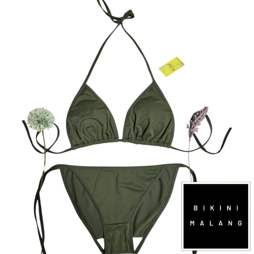 BIKINI BF005 TALI SAMPING SEKSI WARNA HIJAU ARMY