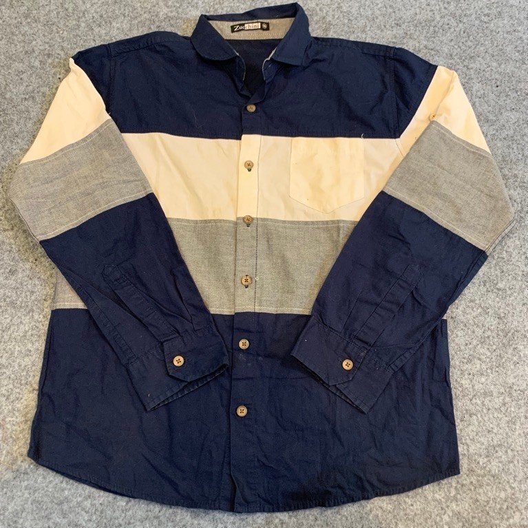 Kemeja Colorblock Navy Zucchini Usia 14 Tahun