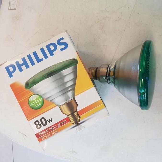 HARGA DISC - Lampu Sorot PAR 38 80W Philips Lampu Taman Spotlight Green Hijau PAR38