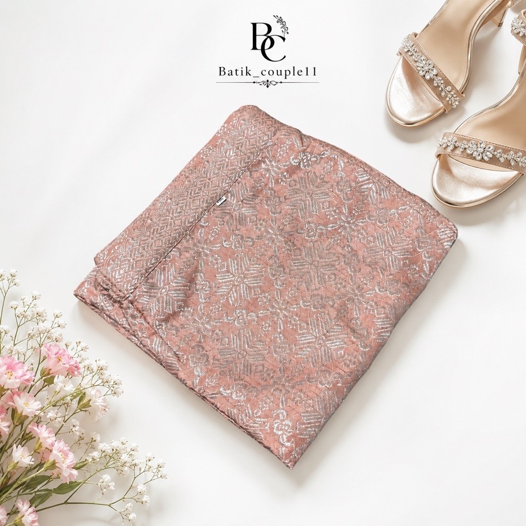 Rok Songket Span Karet Kiri Kanan Resleting Belakang