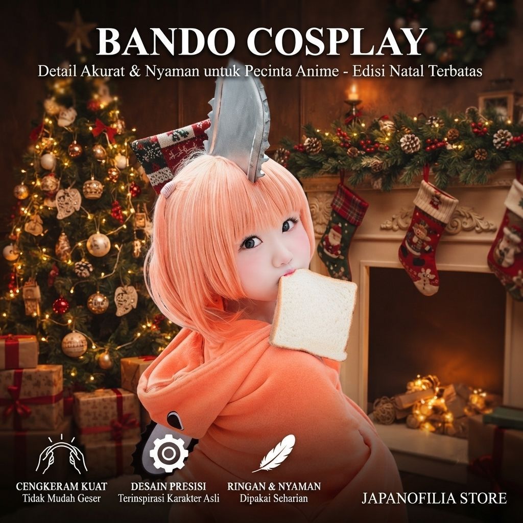 [ JAPANOFILIA ] Cosplay Pochita Chainsawman Headband Pochita Chainsaw Man Bando Pochita Cosplayer Ko