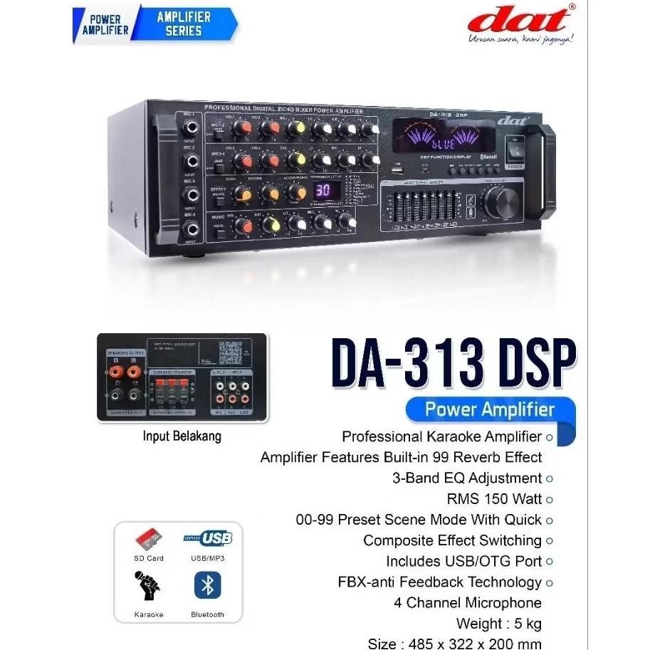 [BISA COD]Power Amplifer Bluetooth DAT DA-313 DSP/DA-303 DSP DA313 DA 313 utk Speaker,Karaoke,Studio