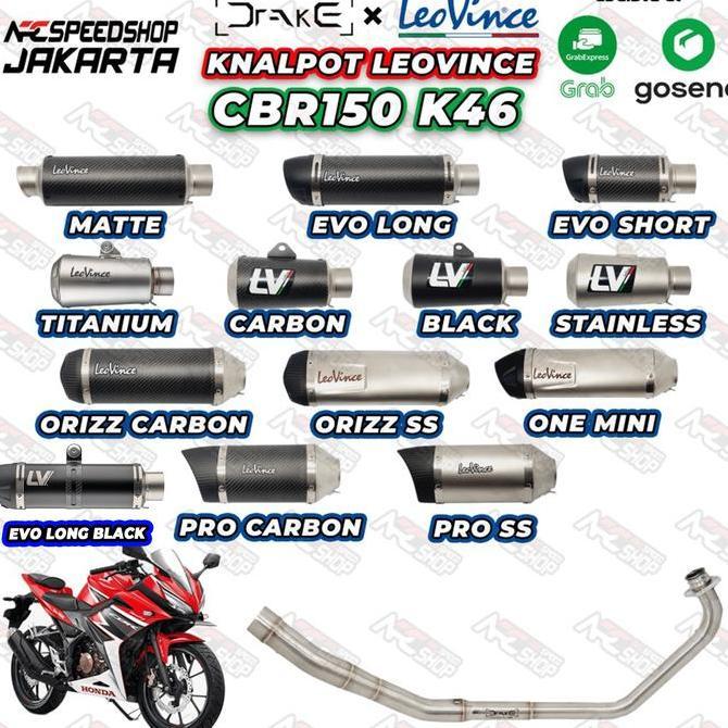 KNALPOT HEADER R9 Drake Honda CBR 150 + SILENCER LEOVINCE FULLSYSTEM