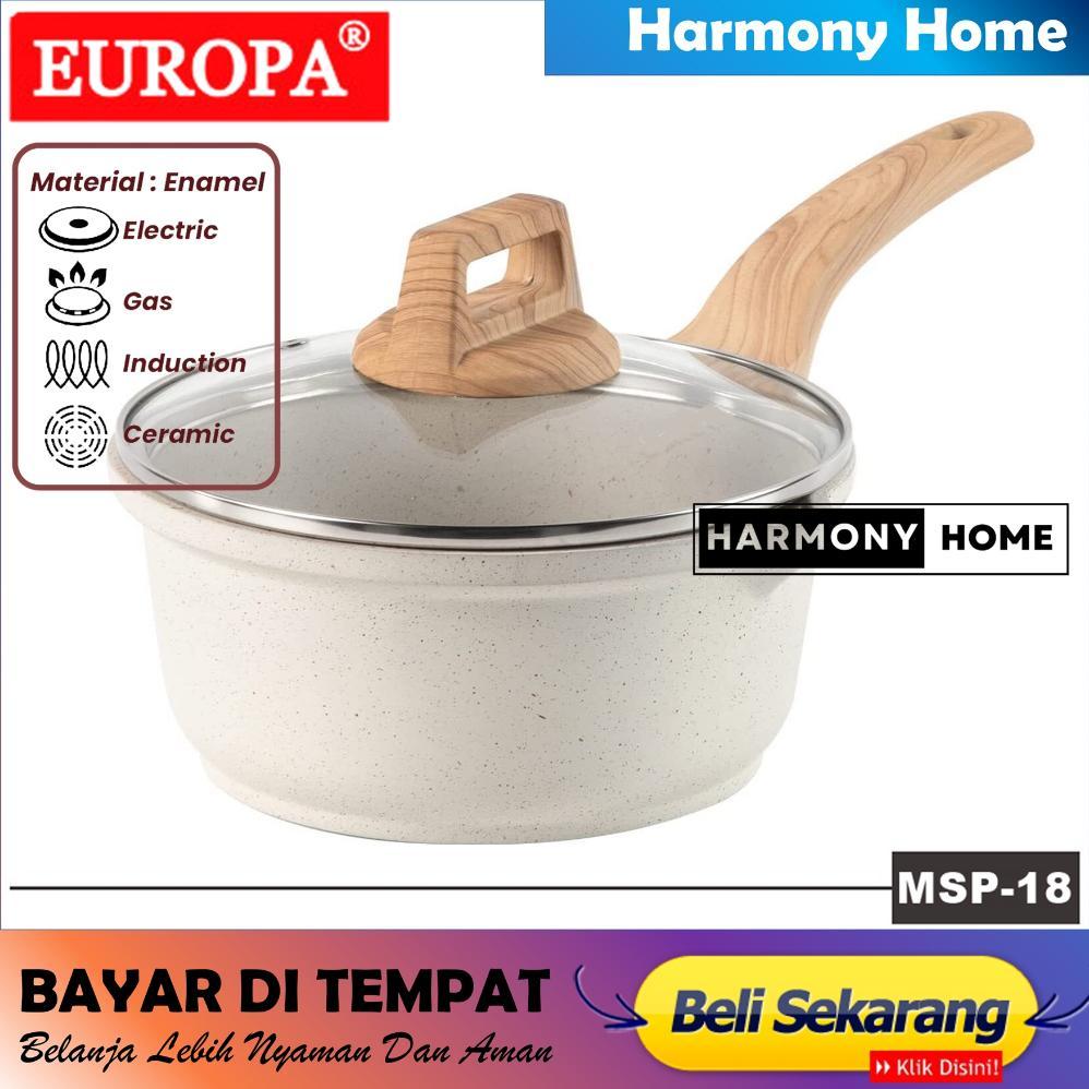 Europa White Marble MSP-18 Sauce Pan Panci Susu Anti Lengket 18 Sauce Pan Marble Panci Mie Induksi
