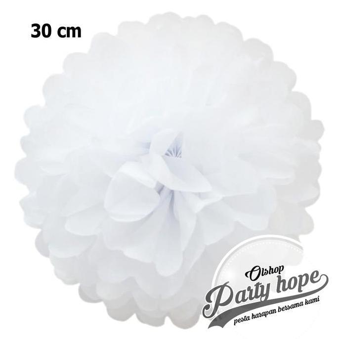 WOFL Pompom Kertas putih / Pompom Kertas 30 Cm / Tissue Paper / Pompom