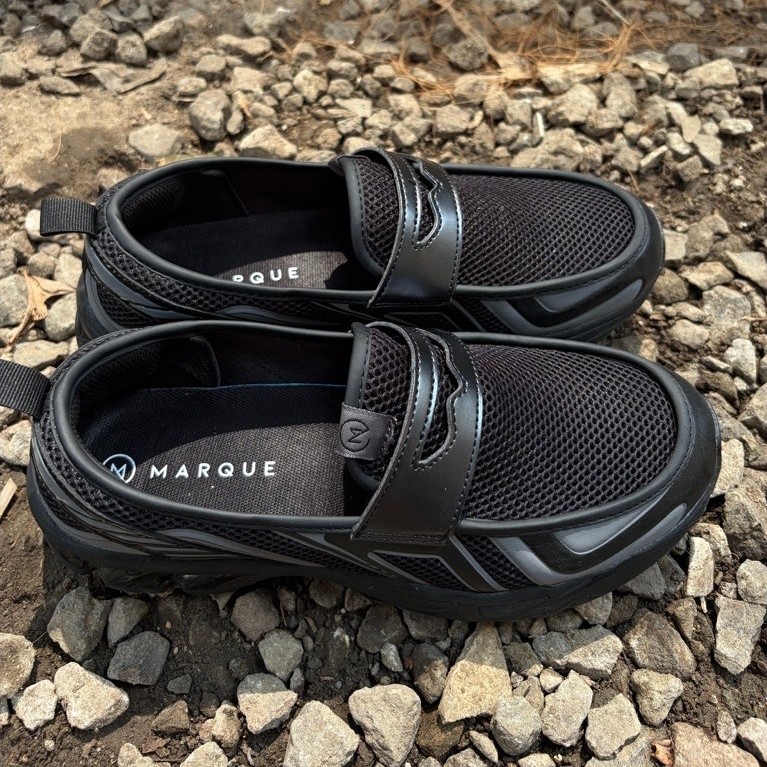 Sepatu Marque Sneakers Loafers Sports Aeroflex Black Size 41