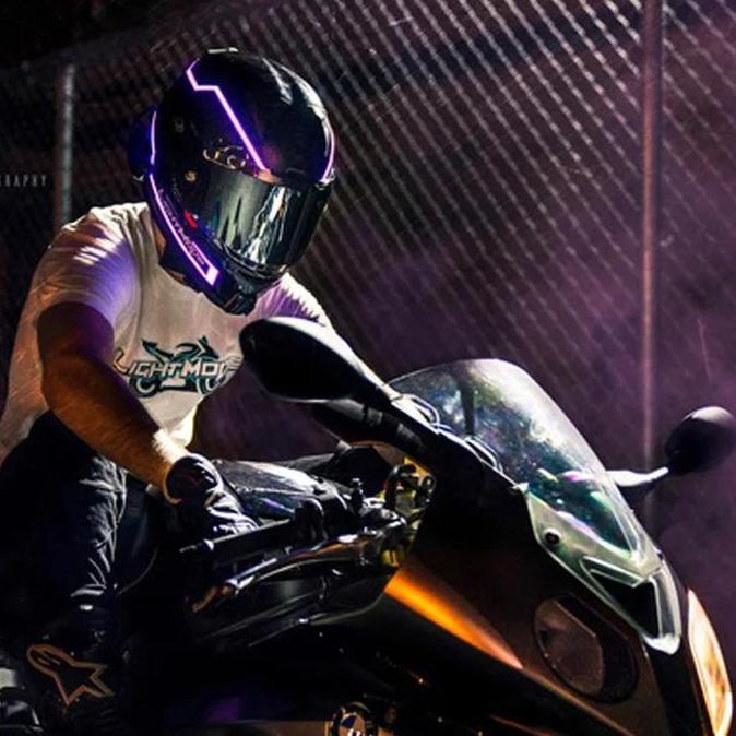 PUPYLO Sepasang Stiker Lampu Led Strip Helm Motor Safety Waterproof Warning Malam Helmet Lampu Led S