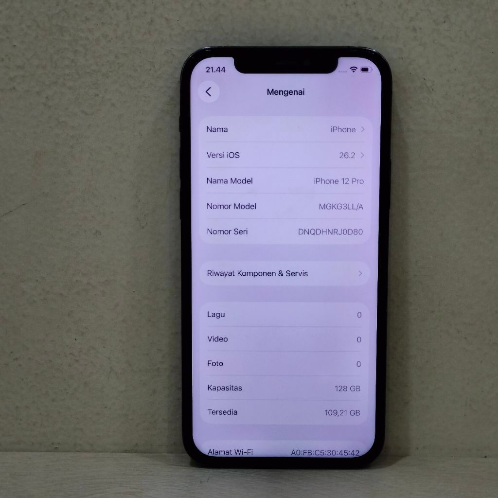 (0D80-1) IPHONE 12PRO RAM 128GB (INTER) LL/A, BATANGAN NO CHARGER"966501"