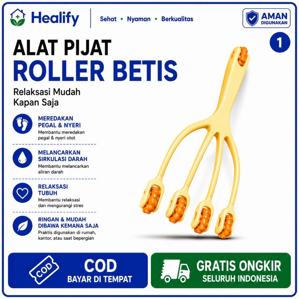 Alat Pijat Body Roller Betis 5 Roda Manual Massage Roller Refleksi Kaki Betis Paha Anti Pegal