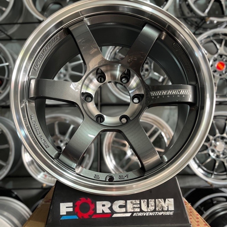 velg te37 r18 gloss grey lip polish pcd 6x139,7 kondisi baru