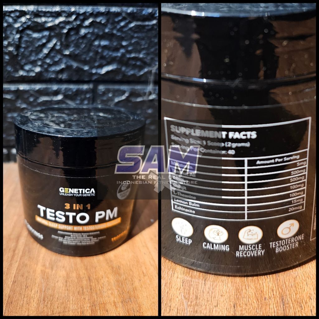 Suplemen Fitness GENETICA Testo PM 40 serving Testosterone Booster Malang