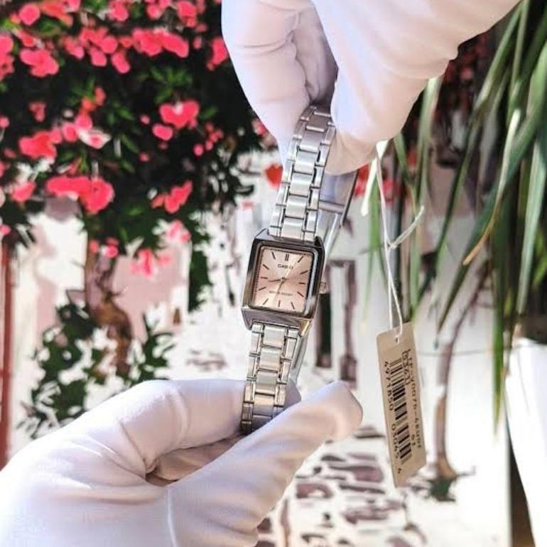 PROMO CASIO LTP-V007D-4EUDF JAM TANGAN WANITA ORIGINAL ANALOG RANTAI ANTIAIR LTP-V007D-4E LTPV007