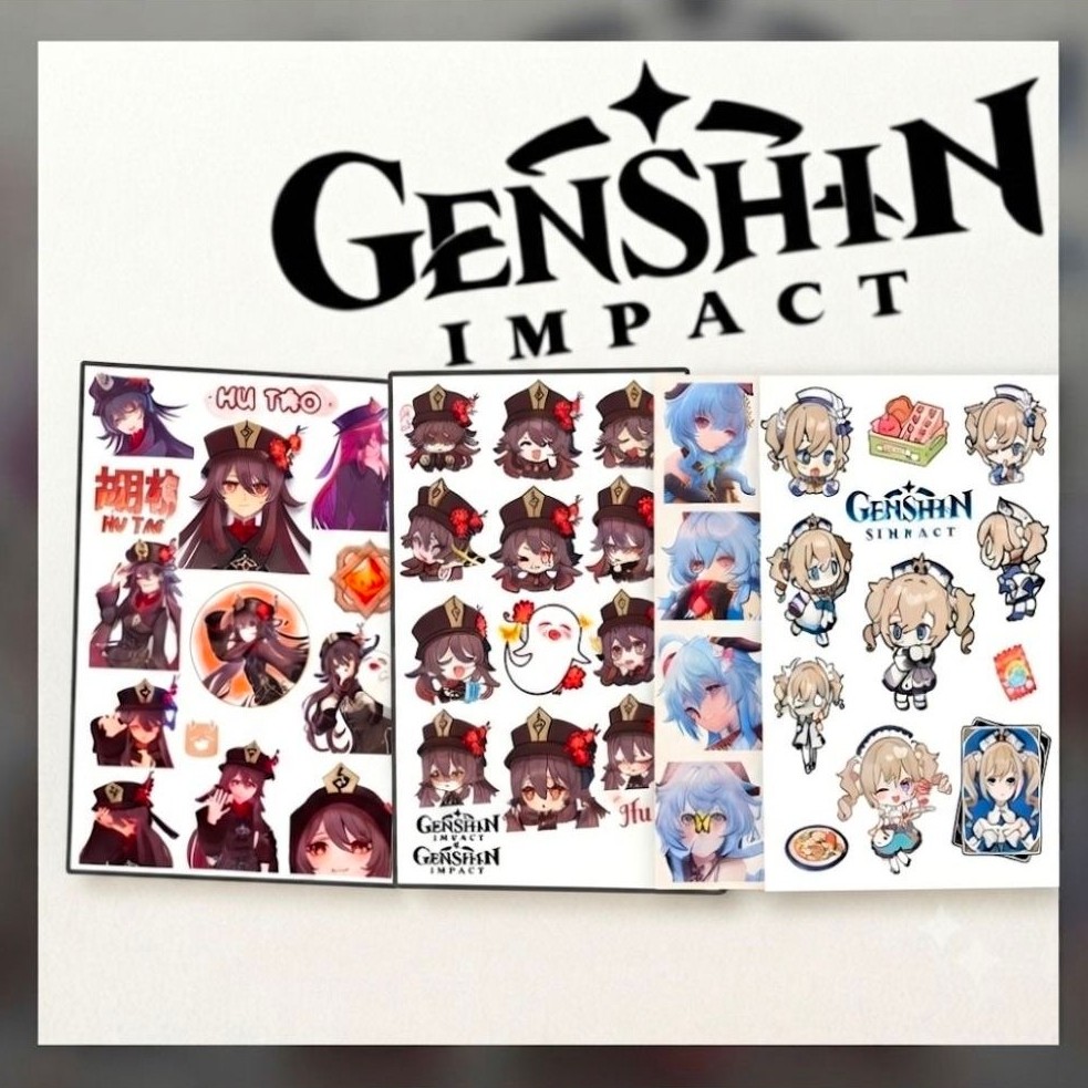 Stiker custom 1 set  Sticker Hu Tao Ganyu Barbara Anime