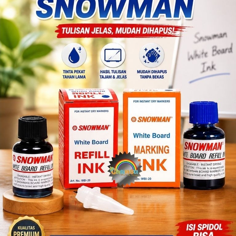TINTA SPIDOL SNOWMAN WHITEBOARD, REFILL TINTA SPIDOL SNOWMAN WHITEBOARD