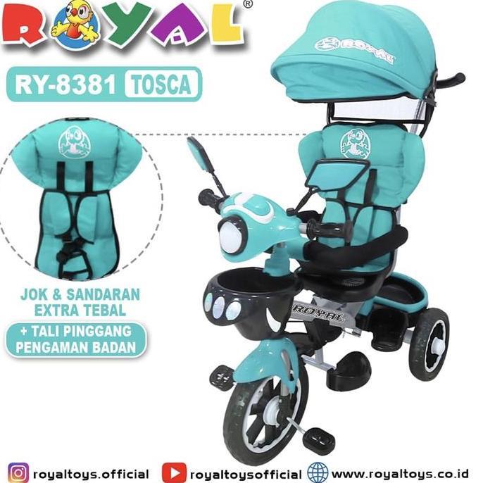 Sepeda Anak Roda 3 Royal 1 - 3 Tahun Payung Musik Pengaman