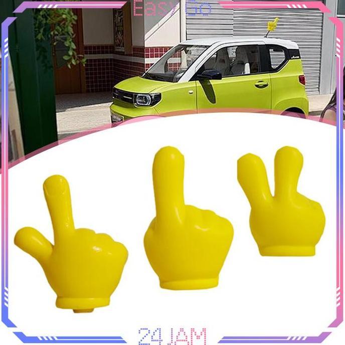REGENLY Bola Antena Mobil Universal Antena Bola Mobil Lucu Victory Finger Boneka Antena Mobil Antena