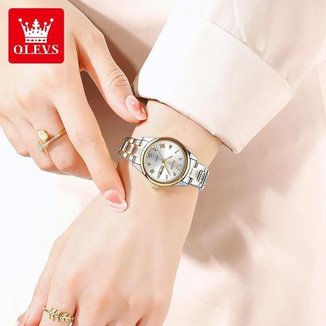 Elle- Olevs Jam Tangan Nita Anti Air Cewek Bergaya Elegan Kecil Analog Women Tches
