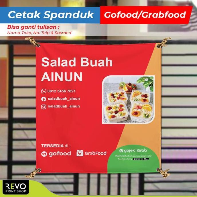 Promo Spanduk Gofood Grabfood / Spanduk Resto / Spanduk GoJek /Banner Gofood Diskon