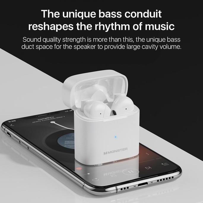 mivasamanah661 - monster xkt03 wireless bluetooth earphones mini earbuds tws gaming low latency