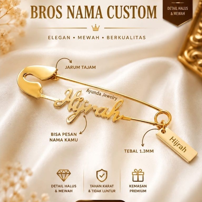 Bros nama custom bros titanium wanita