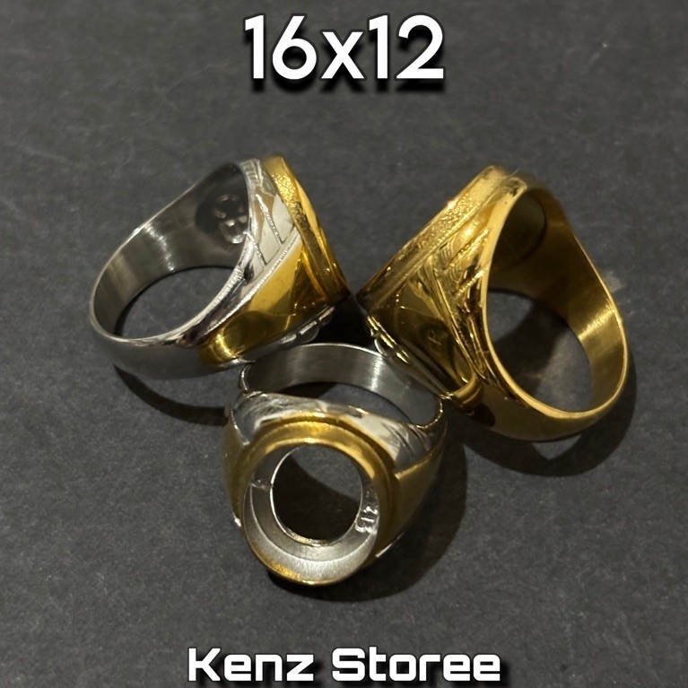 Emban Ring Cincin Titanium 16x12 Anti Karat