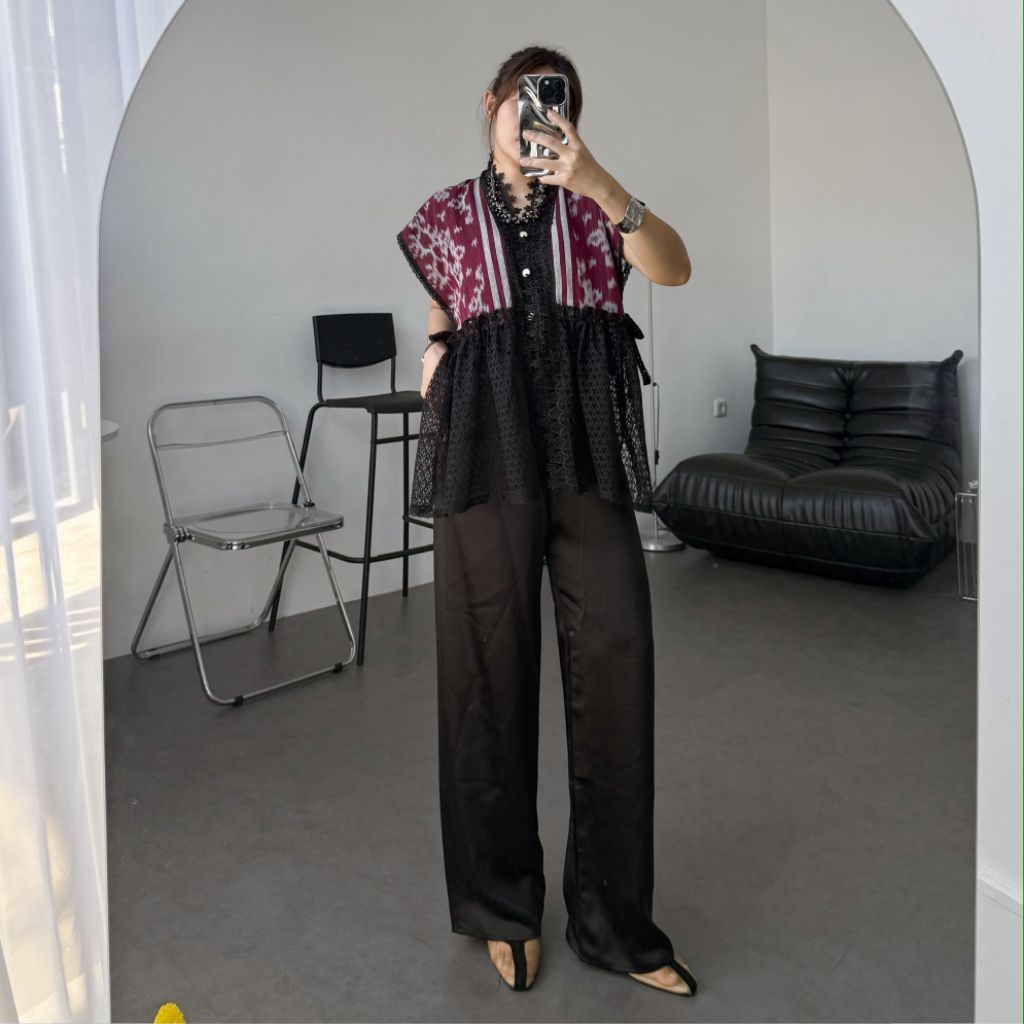 ORLA LABEL Eva TENUN vest / vest tenun / vest batik / outer tenun / outer kerja / outer kondangan