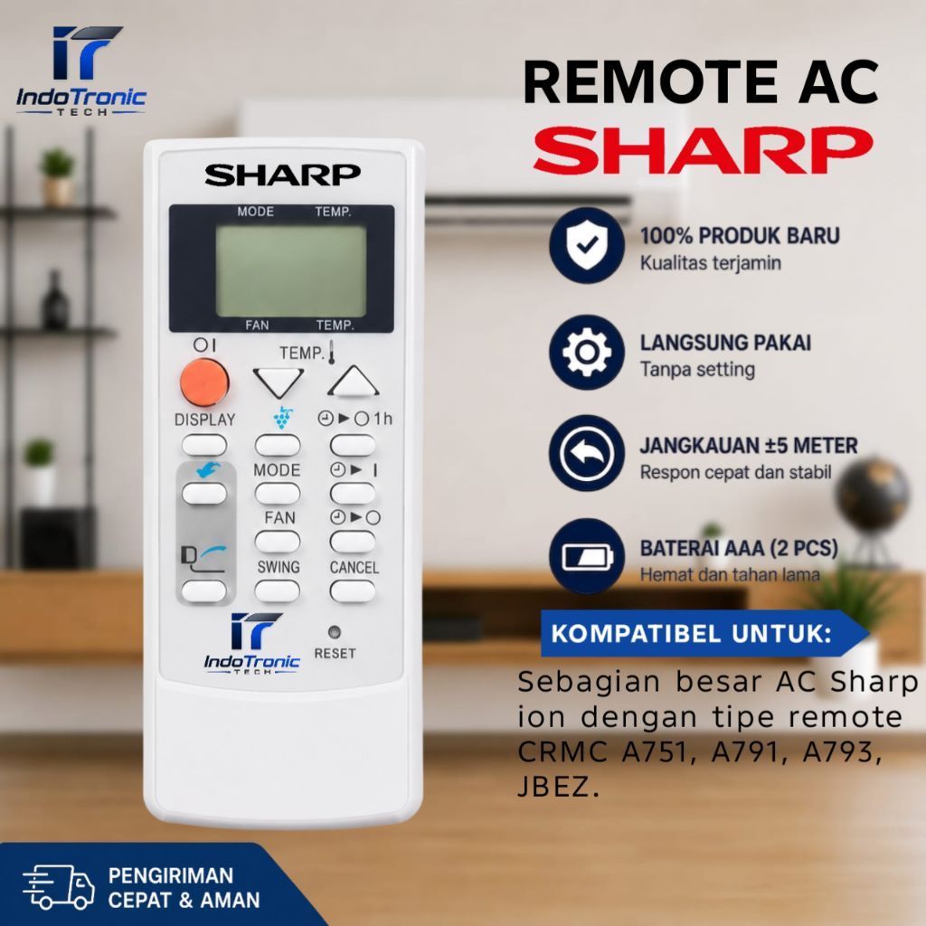 REMOT REMOTE AC SHARP PLASMACLUSTER CRMC-A791 JBEZ