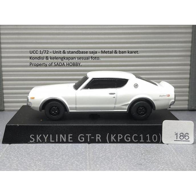 DIECAST UCC 1/72 NISSAN SKYLINE 2000GT-R KPGC110 KENMERI PUTIH HS99