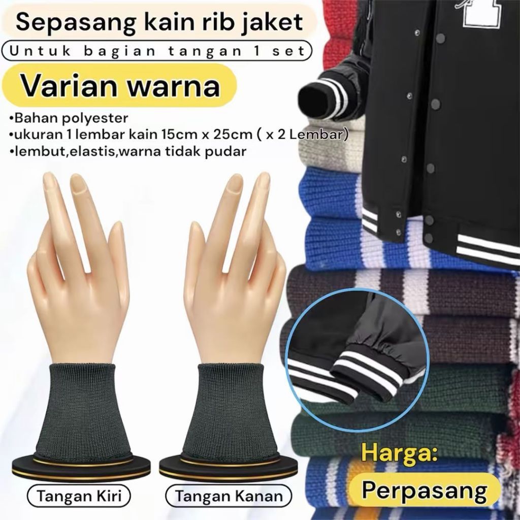 Kain rib bur jaket polyester khusus untuk pergelangan tangan
