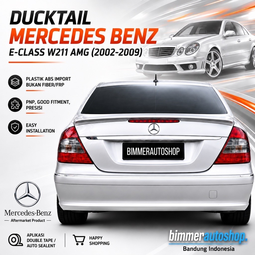 Ducktail Mercedes Benz W211 (2002-2009) ABS Plastik Import