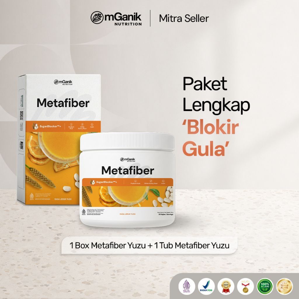 mGanik Metafiber Minuman Serat Alami Diabetes Solusi Gula Darah BPOM 450gr Makassar